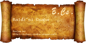 Balási Csaba névjegykártya