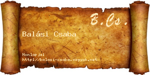 Balási Csaba névjegykártya